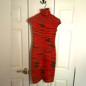 Missoni sweater dress - orange, brown + charcoal